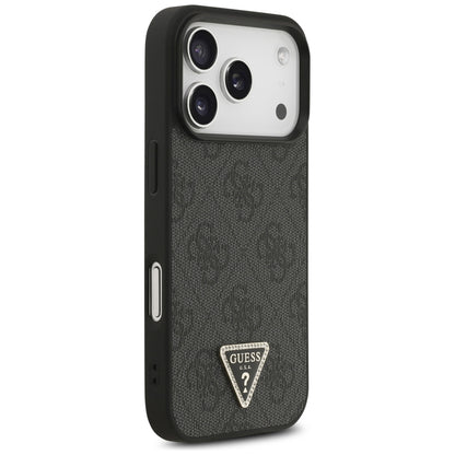 MagSafe-Hülle für Apple iPhone 18 Pro / 17 Pro, Guess, 4G Triangle Strass, Schwarz