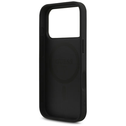 MagSafe-Hülle für Apple iPhone 18 Pro / 17 Pro, Guess, 4G Triangle Strass, Schwarz