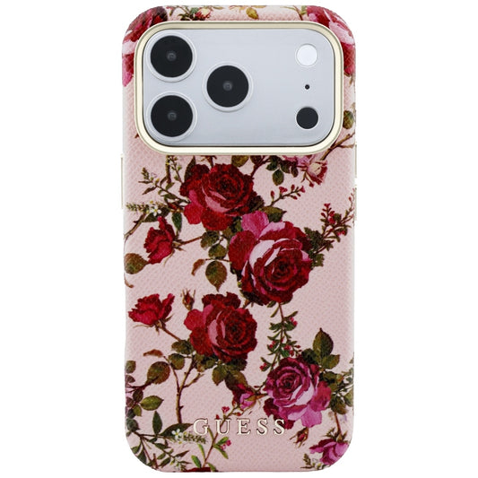 MagSafe-Hülle für Apple iPhone 18 Pro / 17 Pro, Guess, Blossom Roses Print, Rosa