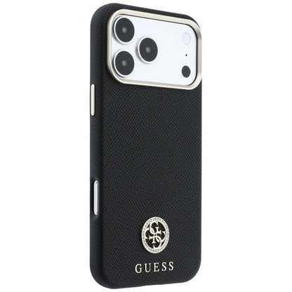 MagSafe Case for Apple iPhone 18 Pro / 17 Pro, Guess, Grained Round Strass Logo, Black