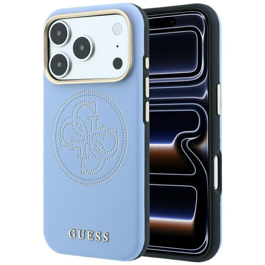 MagSafe-Hülle für Apple iPhone 18 Pro / 17 Pro, Guess, Perforated 4G, Blau