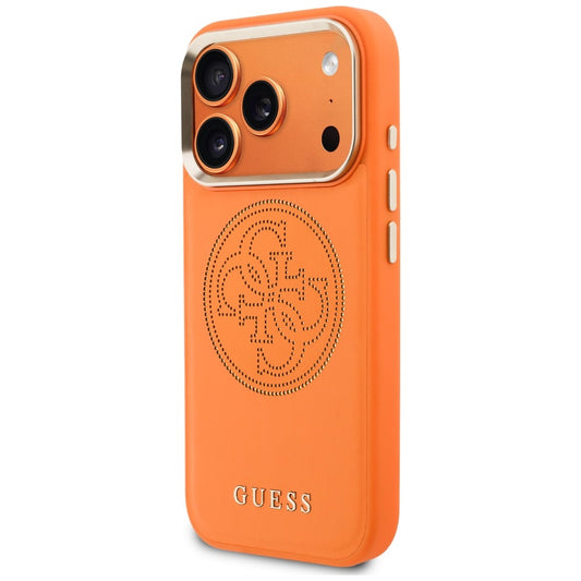 MagSafe-Hülle für Apple iPhone 18 Pro / 17 Pro, Guess, Perforated 4G, Orange