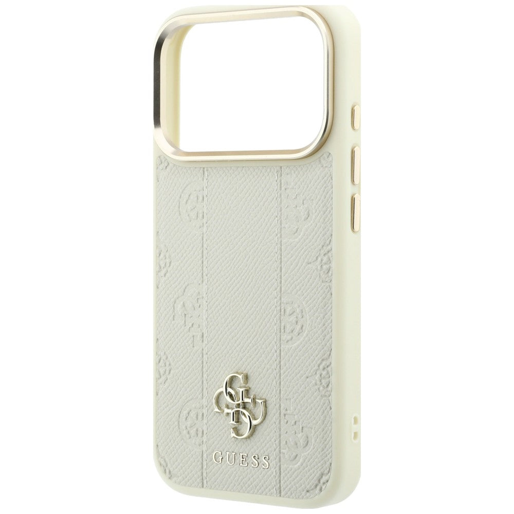 MagSafe-Hülle für Apple iPhone 18 Pro / 17 Pro, Guess, Stripe Peony 4G, Beige