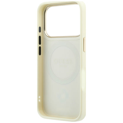 MagSafe-Hülle für Apple iPhone 18 Pro / 17 Pro, Guess, Stripe Peony 4G, Beige