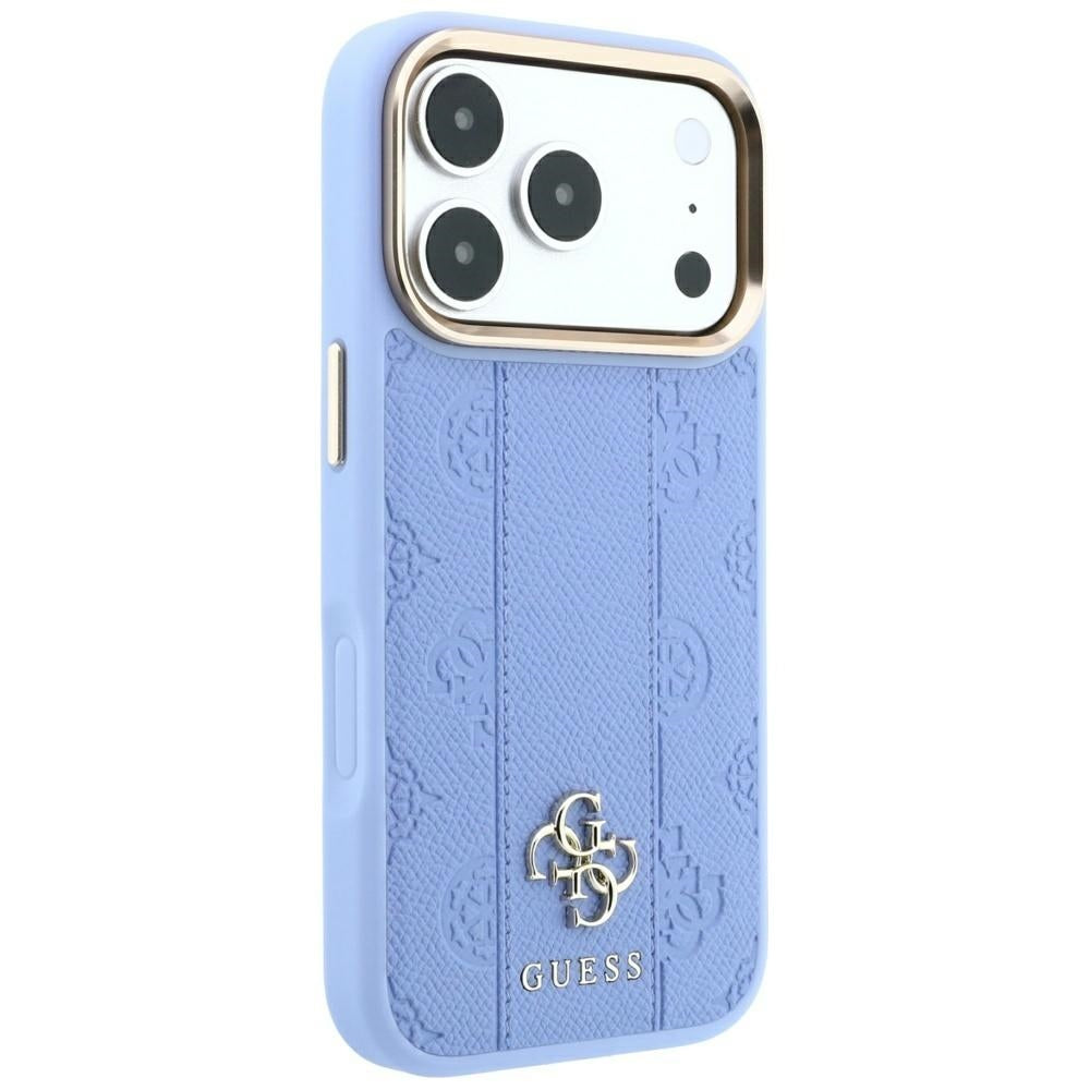 MagSafe-Hülle für Apple iPhone 18 Pro / 17 Pro, Guess, Stripe Peony 4G, Blau