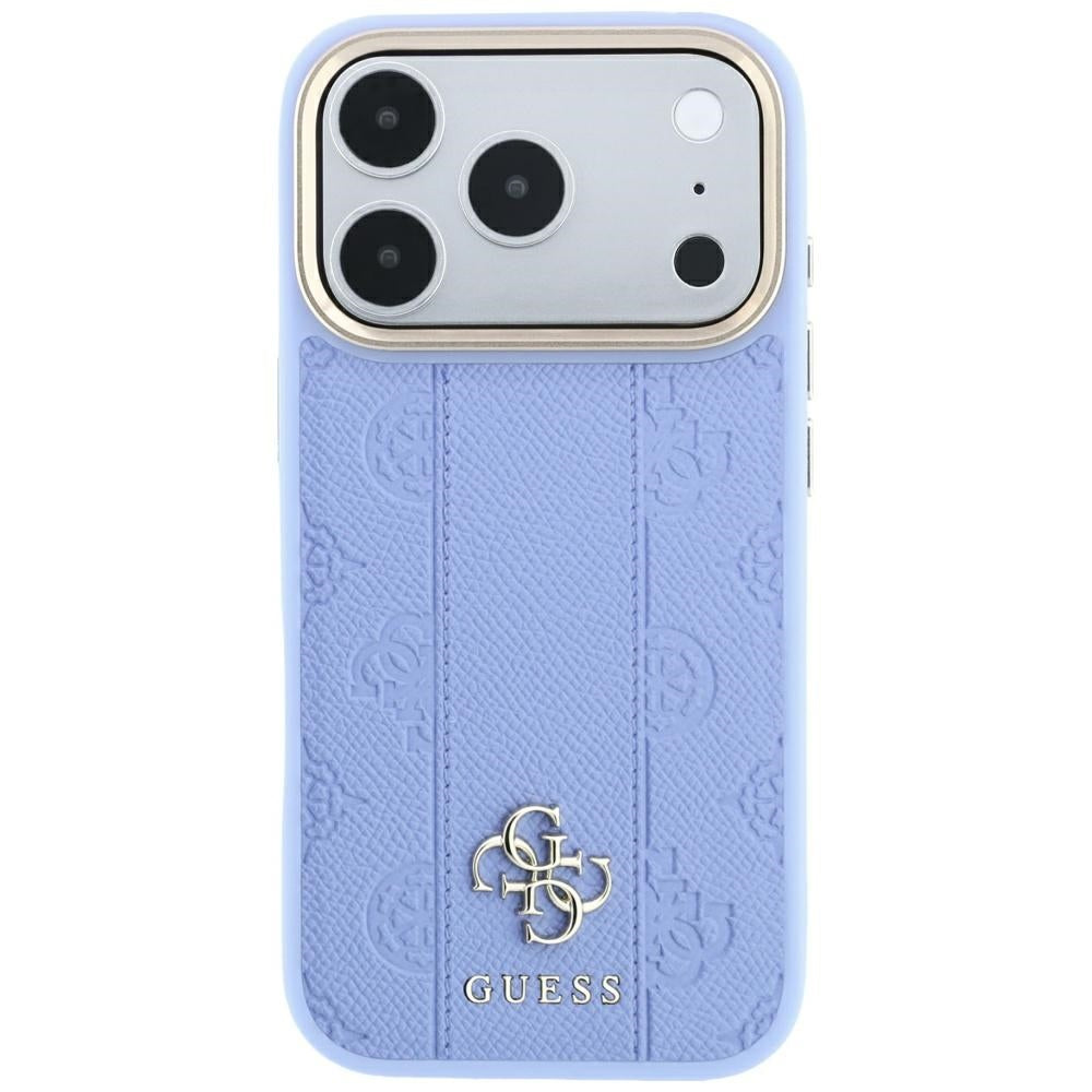 MagSafe-Hülle für Apple iPhone 18 Pro / 17 Pro, Guess, Stripe Peony 4G, Blau