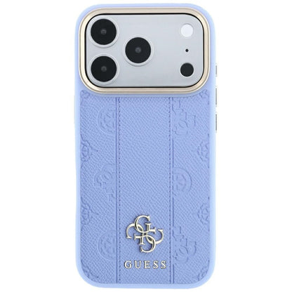 MagSafe-Hülle für Apple iPhone 18 Pro / 17 Pro, Guess, Stripe Peony 4G, Blau