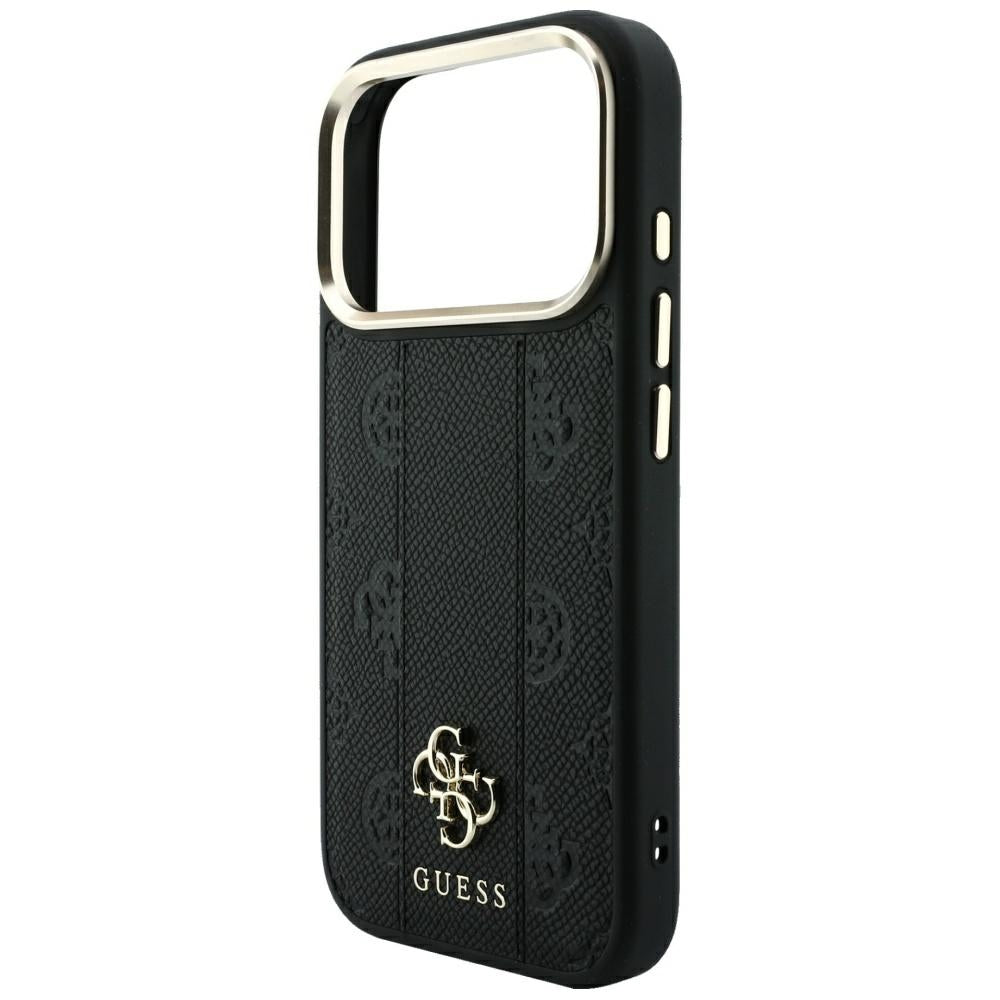 MagSafe-Hülle für Apple iPhone 18 Pro / 17 Pro, Guess, Stripe Peony 4G, Schwarz