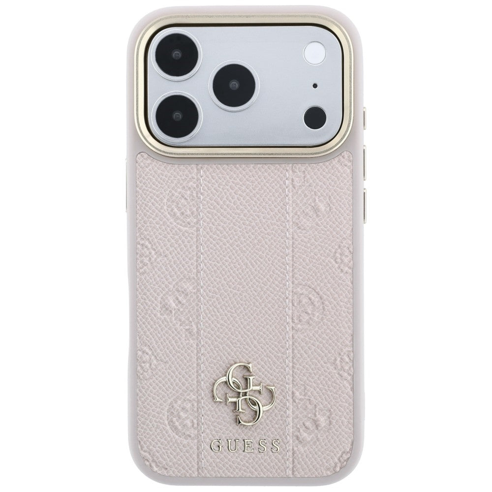 MagSafe-Hülle für Apple iPhone 18 Pro / 17 Pro, Guess, Stripe Peony 4G, Rosa