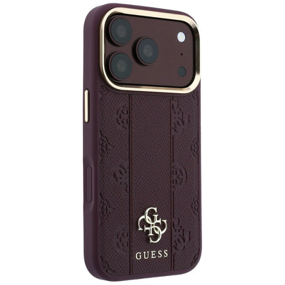 MagSafe-Hülle für Apple iPhone 18 Pro / 17 Pro, Guess, Stripe Peony 4G, Weinrot