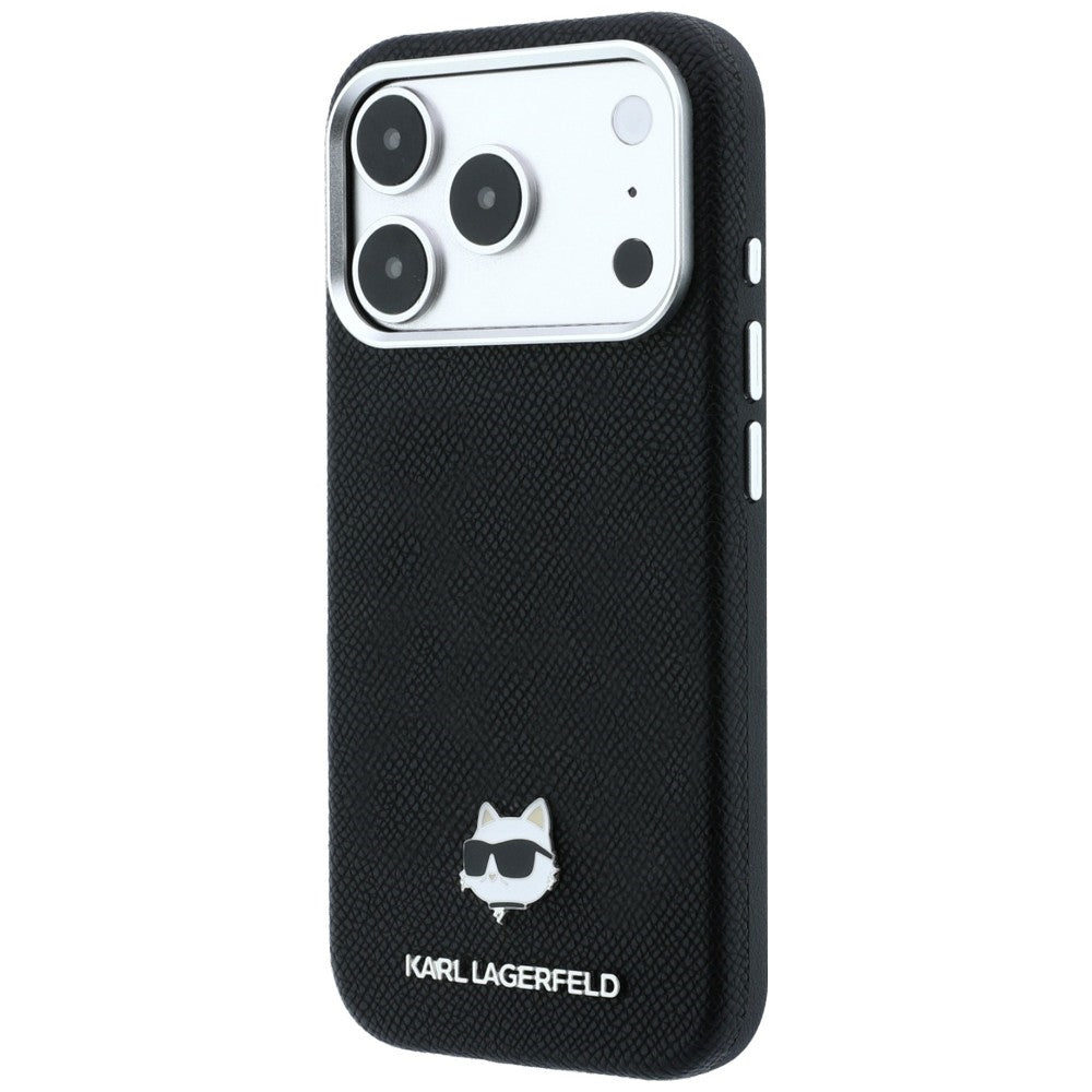 MagSafe-Hülle für Apple iPhone 18 Pro / 17 Pro, Karl Lagerfeld, Grained Choupette Head, Schwarz