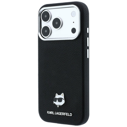 MagSafe-Hülle für Apple iPhone 18 Pro / 17 Pro, Karl Lagerfeld, Grained Choupette Head, Schwarz