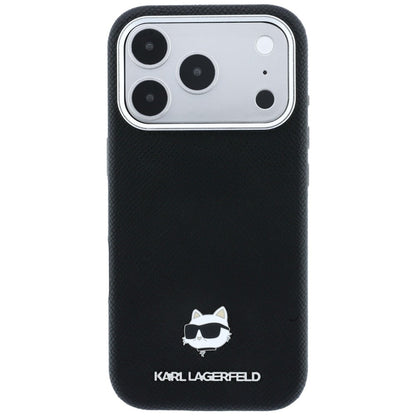 MagSafe-Hülle für Apple iPhone 18 Pro / 17 Pro, Karl Lagerfeld, Grained Choupette Head, Schwarz