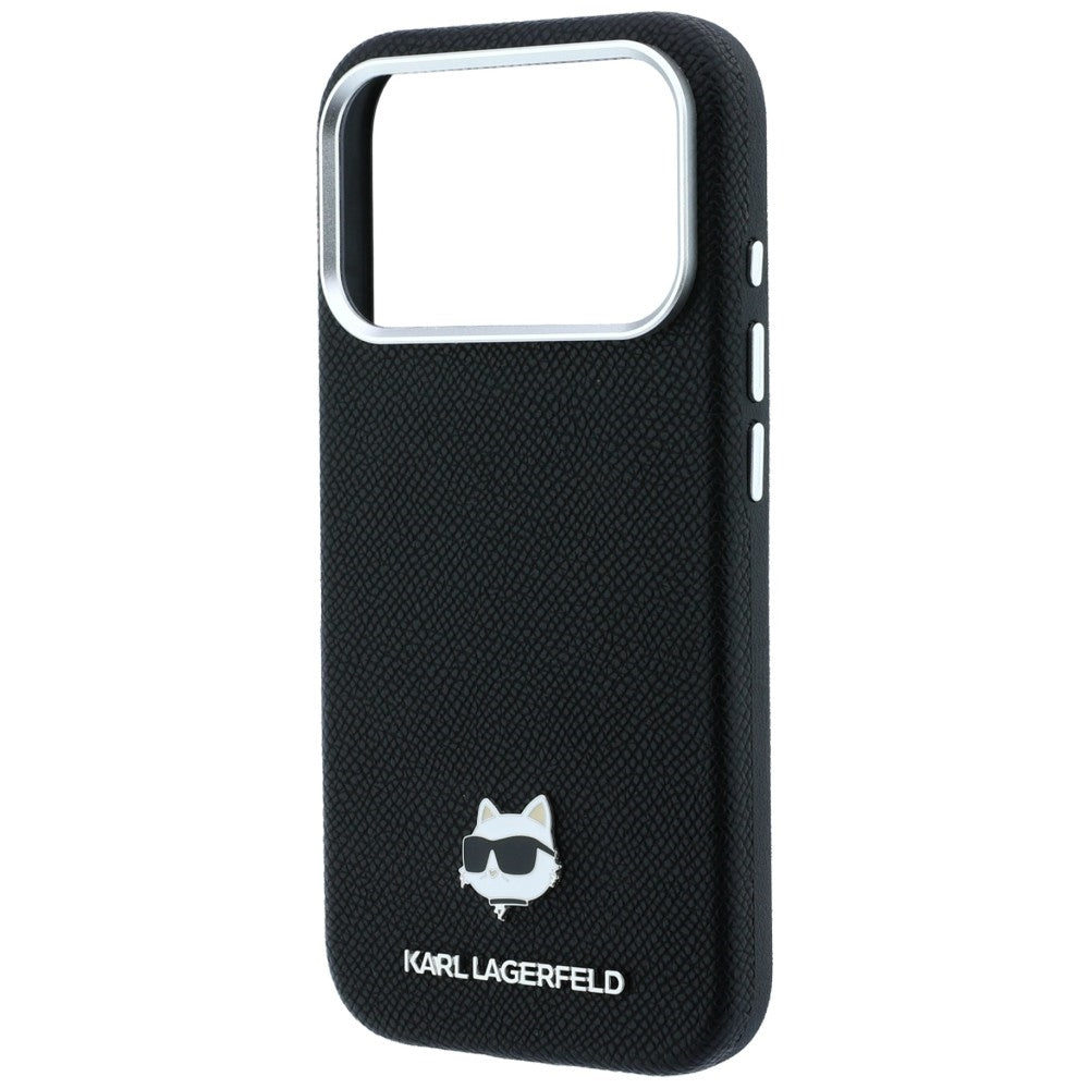 MagSafe-Hülle für Apple iPhone 18 Pro / 17 Pro, Karl Lagerfeld, Grained Choupette Head, Schwarz