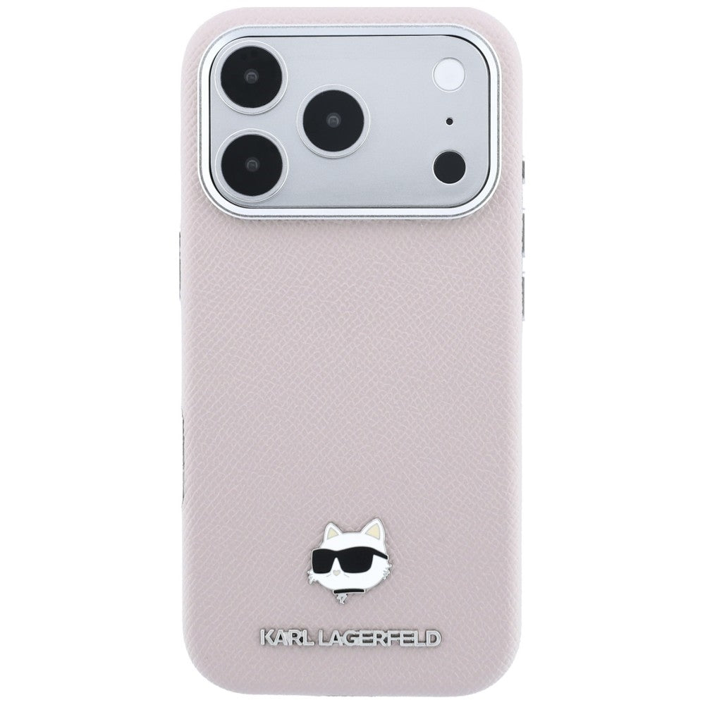 MagSafe-Hülle für Apple iPhone 18 Pro / 17 Pro, Karl Lagerfeld, Grained Choupette Head, Rosa