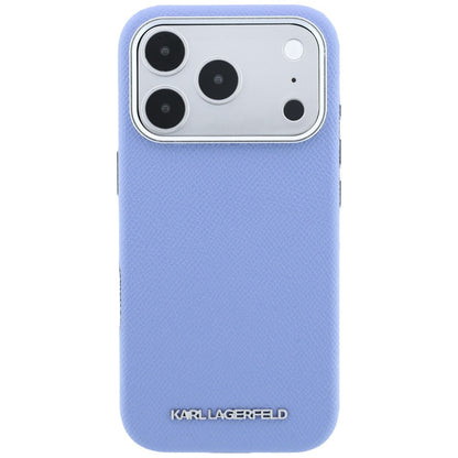 MagSafe-Hülle für Apple iPhone 18 Pro / 17 Pro, Karl Lagerfeld, Geprägtes Verlängertes Logo, Blau