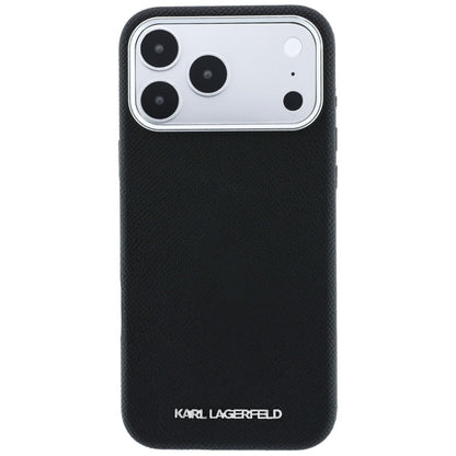 MagSafe-Hülle für Apple iPhone 18 Pro / 17 Pro, Karl Lagerfeld, Geprägtes Verlängertes Logo, Schwarz