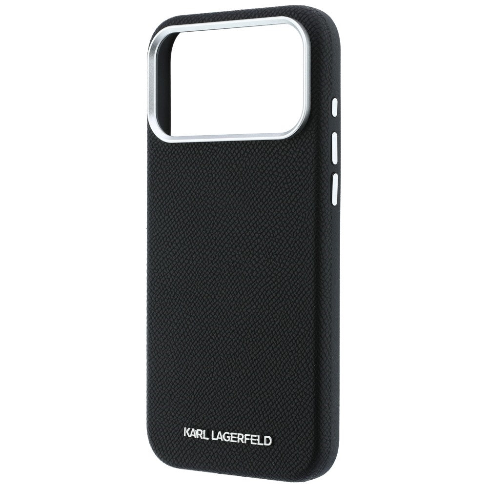 MagSafe-Hülle für Apple iPhone 18 Pro / 17 Pro, Karl Lagerfeld, Geprägtes Verlängertes Logo, Schwarz