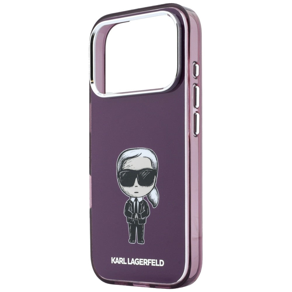 MagSafe-Hülle für Apple iPhone 18 Pro / 17 Pro, Karl Lagerfeld, HC IML Ikonik Sketch Print, Burgunderrot