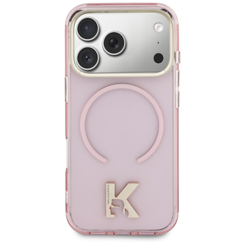 MagSafe-Hülle für Apple iPhone 18 Pro / 17 Pro, Karl Lagerfeld, IML Karl Head Logo, Rosa