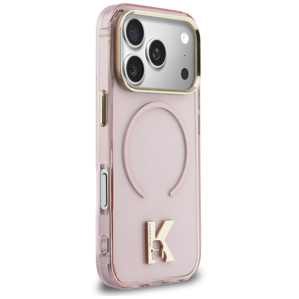 MagSafe-Hülle für Apple iPhone 18 Pro / 17 Pro, Karl Lagerfeld, IML Karl Head Logo, Rosa