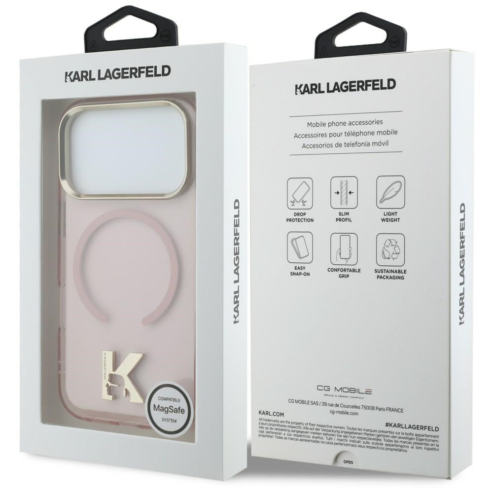 MagSafe-Hülle für Apple iPhone 18 Pro / 17 Pro, Karl Lagerfeld, IML Karl Head Logo, Rosa