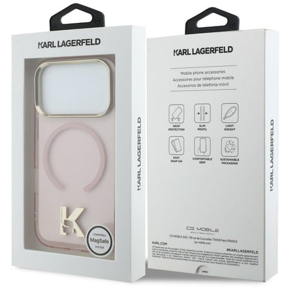 MagSafe-Hülle für Apple iPhone 18 Pro / 17 Pro, Karl Lagerfeld, IML Karl Head Logo, Rosa