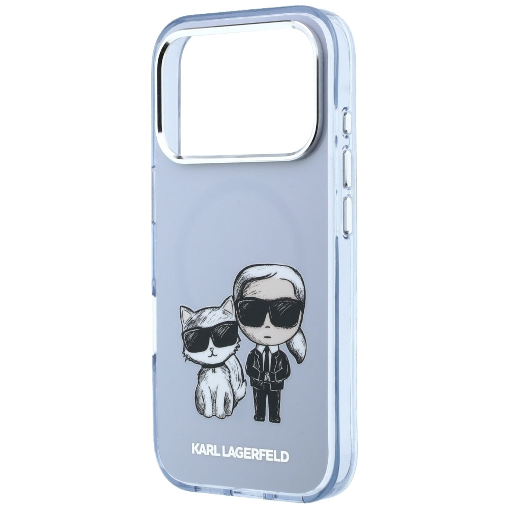MagSafe-Hülle für Apple iPhone 18 Pro / 17 Pro, Karl Lagerfeld, IML KC Bodies Sketch Print, Blau