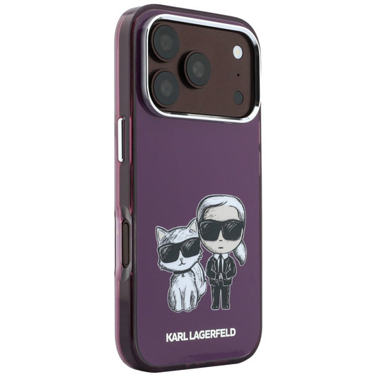 MagSafe-Hülle für Apple iPhone 18 Pro / 17 Pro, Karl Lagerfeld, IML KC Bodies Sketch Print, Weinrot
