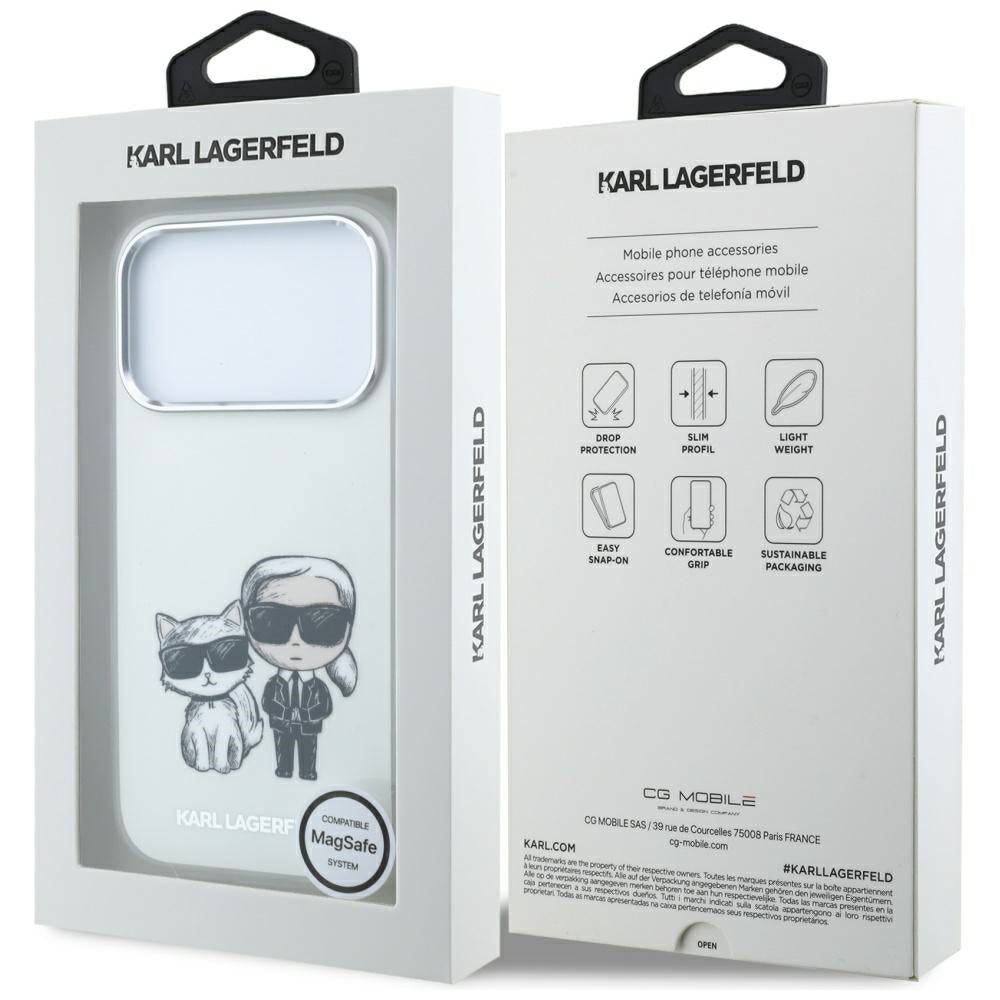 MagSafe-Hülle für Apple iPhone 18 Pro / 17 Pro, Karl Lagerfeld, KC Bodies Sketch, Beige