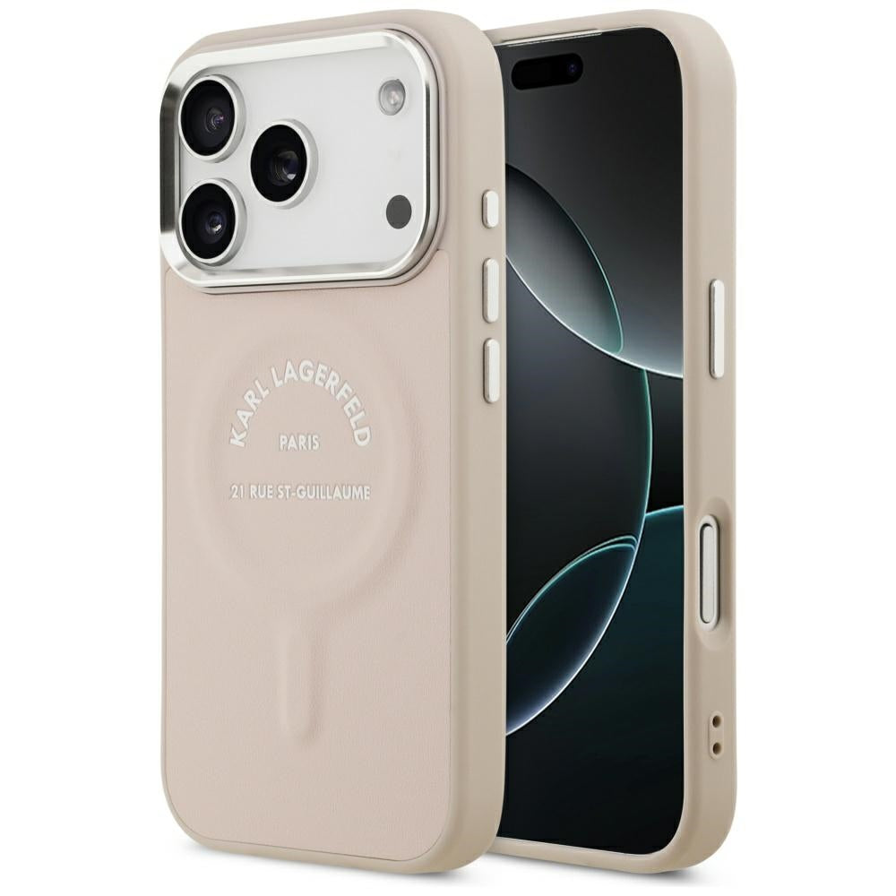 MagSafe-Hülle für Apple iPhone 18 Pro / 17 Pro, Karl Lagerfeld, Ring Karl RSG Logo, Rosa