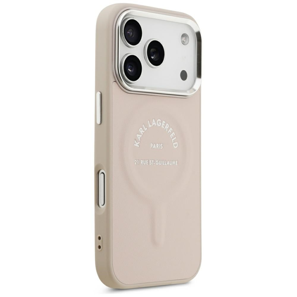 MagSafe-Hülle für Apple iPhone 18 Pro / 17 Pro, Karl Lagerfeld, Ring Karl RSG Logo, Rosa