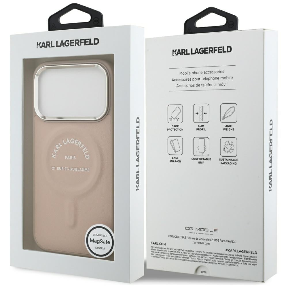 MagSafe-Hülle für Apple iPhone 18 Pro / 17 Pro, Karl Lagerfeld, Ring Karl RSG Logo, Rosa