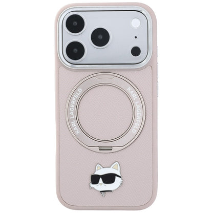 MagSafe-Hülle für Apple iPhone 18 Pro / 17 Pro, Karl Lagerfeld, Ring Stand 360 Choupette Pin, Rosa