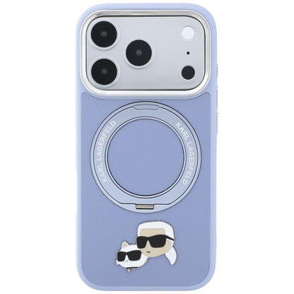 MagSafe-Hülle für Apple iPhone 18 Pro / 17 Pro, Karl Lagerfeld, Ring Stand 360 Karl & Choupette Pin, Blau