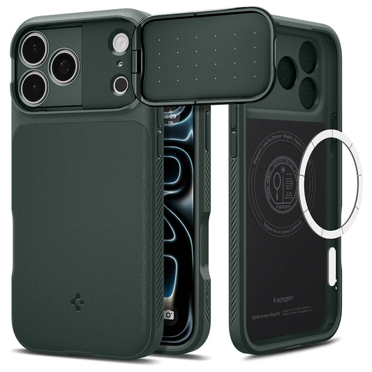 MagSafe-Hülle für Apple iPhone 18 Pro / 17 Pro, Spigen, Optik Armor, Grün ACS09954