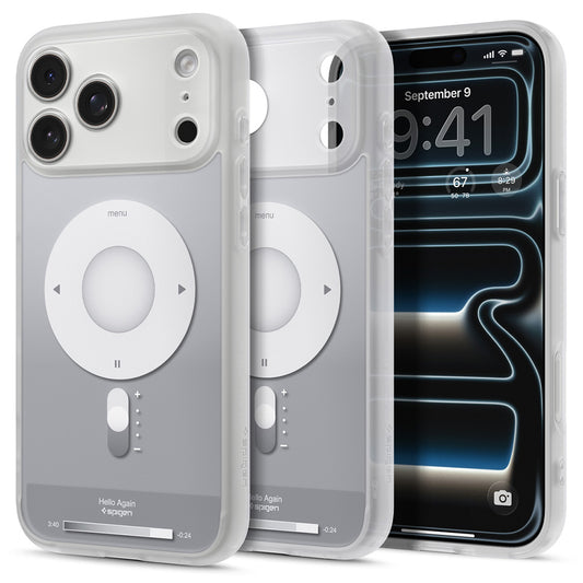 MagSafe-Hülle für Apple iPhone 18 Pro / 17 Pro, Spigen, Ultra Hybrid Classic, Silber ACS12167