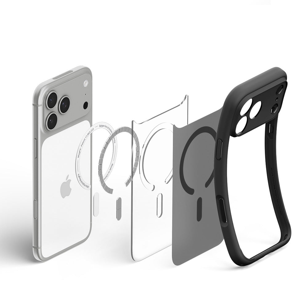 MagSafe-Hülle für Apple iPhone 18 Pro / 17 Pro, Spigen, Ultra Hybrid, Satin Schwarz ACS12160