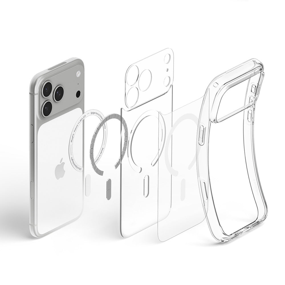 MagSafe-Hülle für Apple iPhone 18 Pro / 17 Pro, Spigen, Ultra Hybrid, Transparent Weiß ACS12155