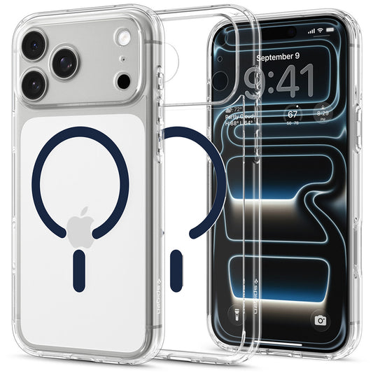 MagSafe-Hülle für Apple iPhone 18 Pro / 17 Pro, Spigen, Ultra Hybrid, Transparent Marineblau ACS12158