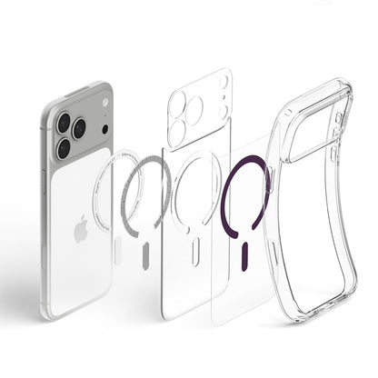 MagSafe-Hülle für Apple iPhone 18 Pro / 17 Pro, Spigen, Ultra Hybrid, Transparentes Burgunderrot ACS12335