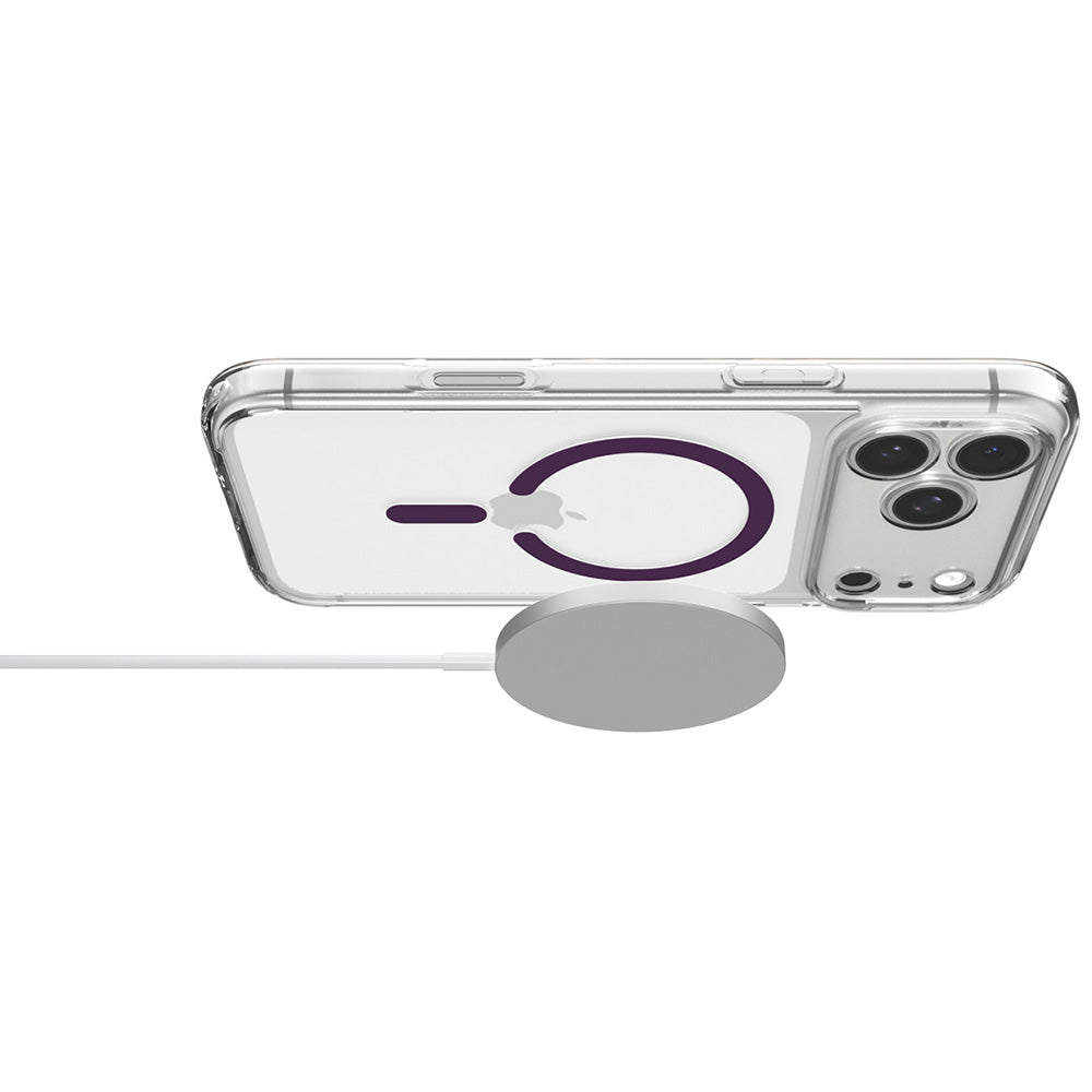 MagSafe-Hülle für Apple iPhone 18 Pro / 17 Pro, Spigen, Ultra Hybrid, Transparentes Burgunderrot ACS12335