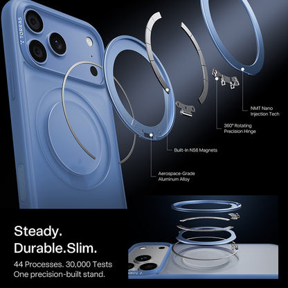 MagSafe-Hülle für Apple iPhone 18 Pro / 17 Pro, Torras, Ostand O1 Guardian, Blau
