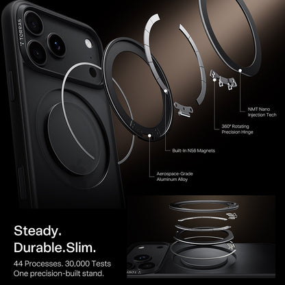 MagSafe-Hülle für Apple iPhone 18 Pro / 17 Pro, Torras, Ostand O1 Guardian, Schwarz