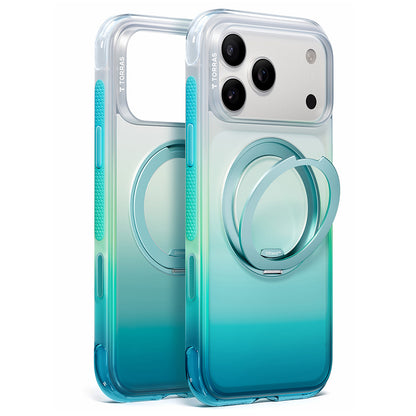 MagSafe-Hülle für Apple iPhone 18 Pro / 17 Pro, Torras, Ostand O3 Air Gradient, Grün Blau