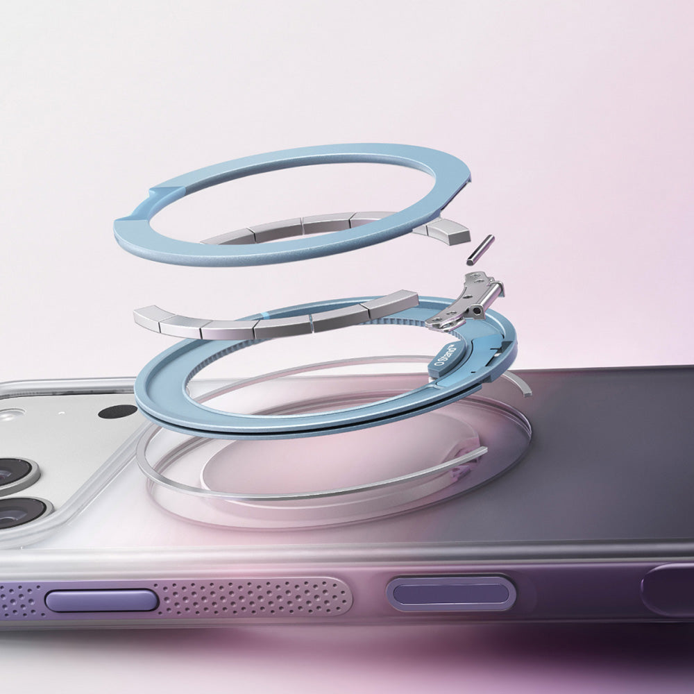 MagSafe-Hülle für Apple iPhone 18 Pro / 17 Pro, Torras, Ostand O3 Air Gradient, Violett Orange