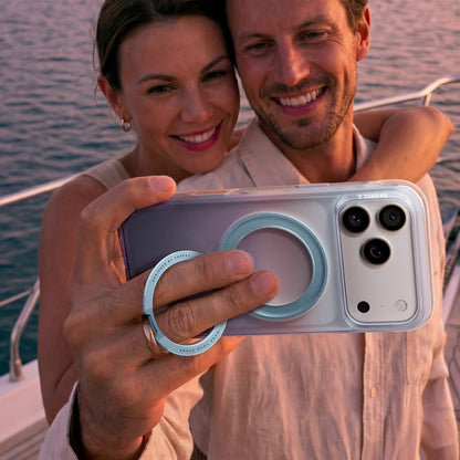 MagSafe-Hülle für Apple iPhone 18 Pro / 17 Pro, Torras, Ostand O3 Air Gradient, Violett Orange