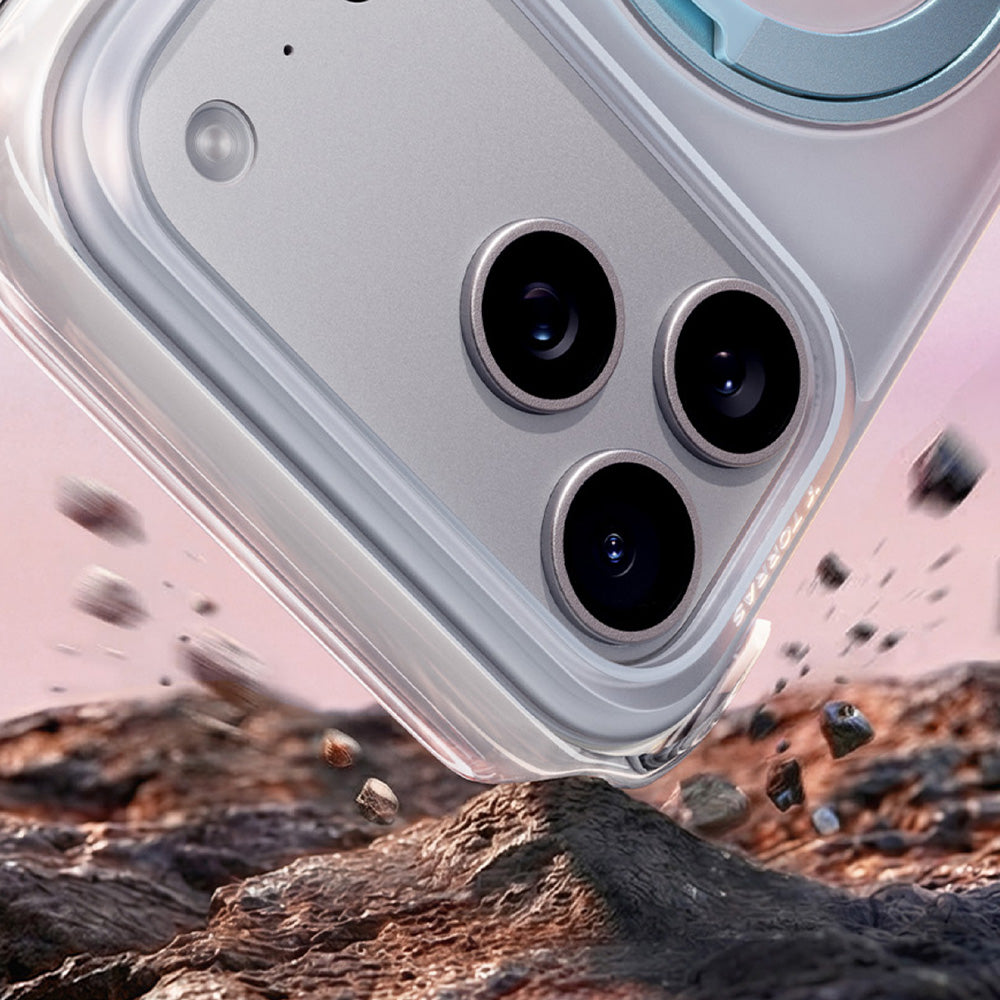 MagSafe-Hülle für Apple iPhone 18 Pro / 17 Pro, Torras, Ostand O3 Air Gradient, Violett Orange