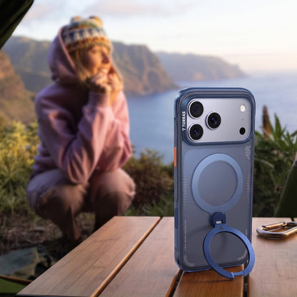 MagSafe-Hülle für Apple iPhone 18 Pro / 17 Pro, Torras, Ostand Q3 Air, Blau