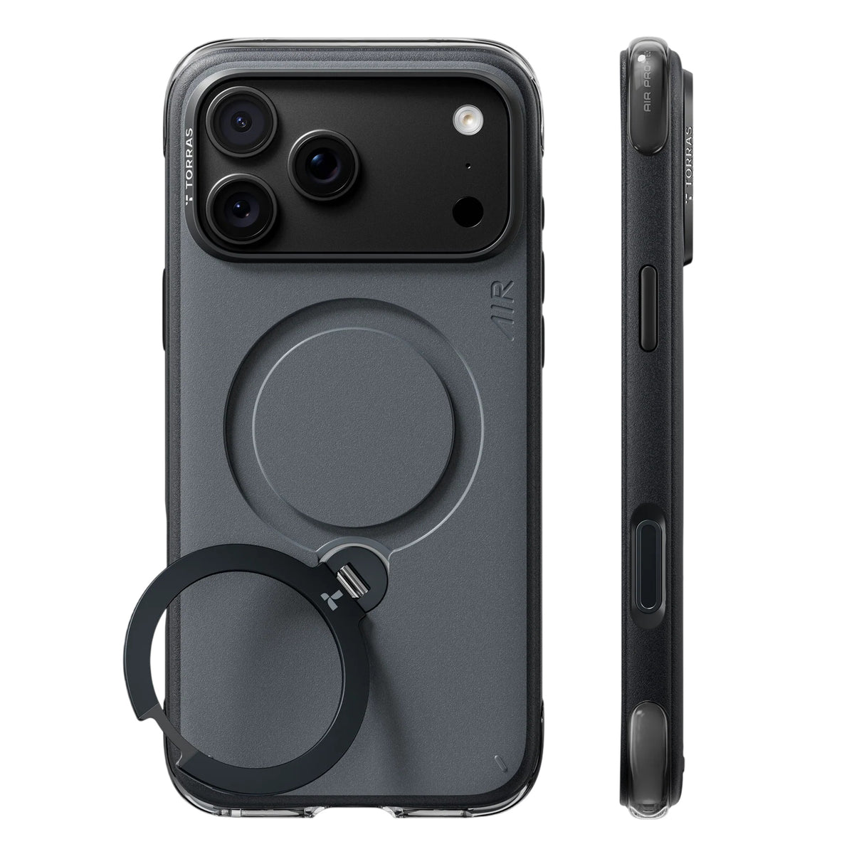 MagSafe-Hülle für Apple iPhone 18 Pro / 17 Pro, Torras, Ostand Q3 Air Essential, Schwarz